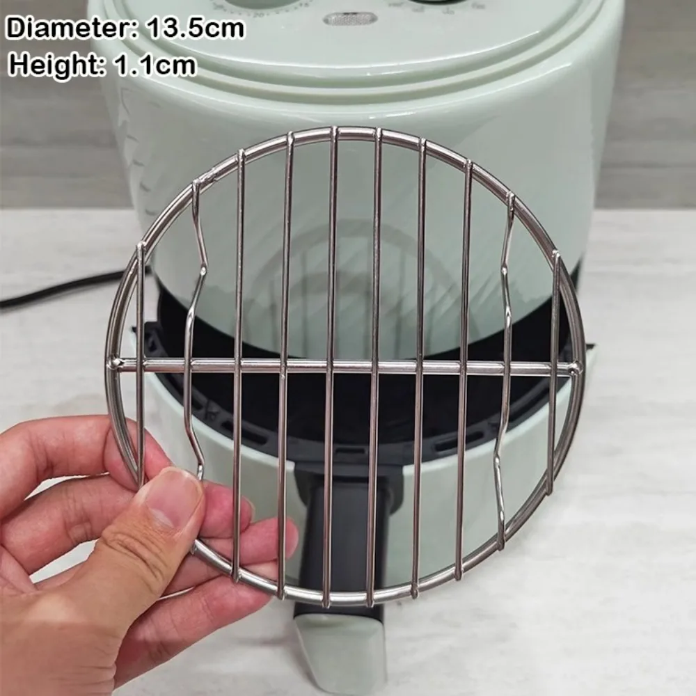 Rond vierkant kookrek 304 roestvrij staal met voet Luchtfriteuserek Dikker rooster Grill Thuiskeuken Oven Stoomkoker