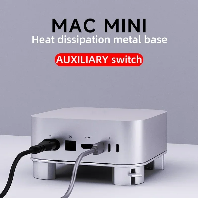 Aluminum Stand for Mac mini M4 and M4 Pro 2024, Anti-Scratch, Anti-Slip, Avoid Overheating, Durable and Sturdy (Silver)