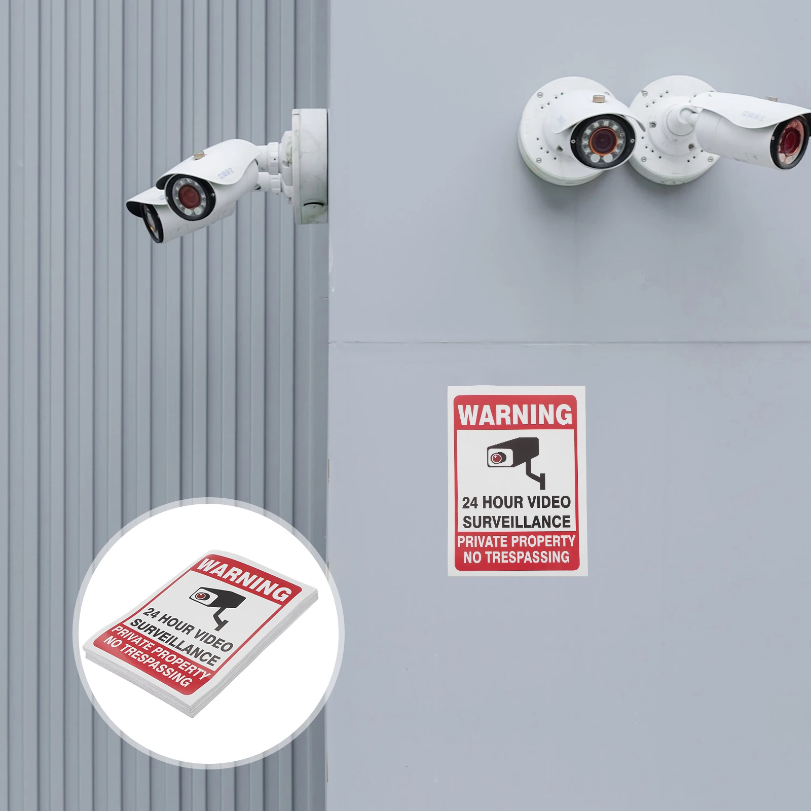 

50pcs Security Camera Warning Sign Sticker Outdoor Indoor Surveillance Decal Reminder Wall Sticker For Shop Hotel