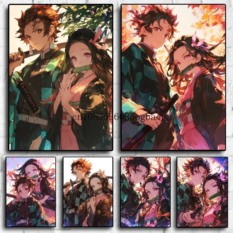 

Classic Anime Demon Slayer Canvas Painting Anime Character Poster HD Wall Art Picture for Modern Home Children's Room Decoration