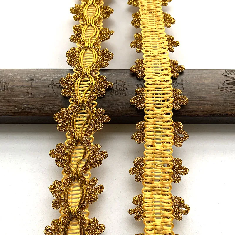4m/13.12ft Each Pack Gold Silver Ribbons Trims HanMade DIY Craft Curve Centipede Webbing Curtain Clothes Fabric Accessory Decora