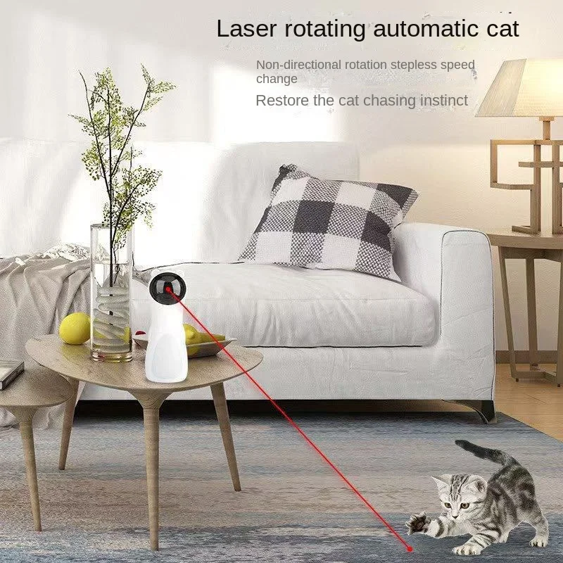 

Automatic Cat Toys Smart Interactive Teasing Laser Funny LED Laser Rotating Pet Electronics Cat Toy USB Charge Cat Accessories