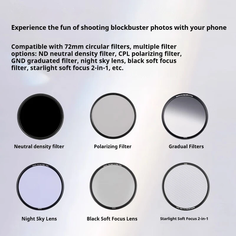 Haida Universal Phone Filter Holder Clip Phone Filter Holder (Compatible with 72mm Round Filters)