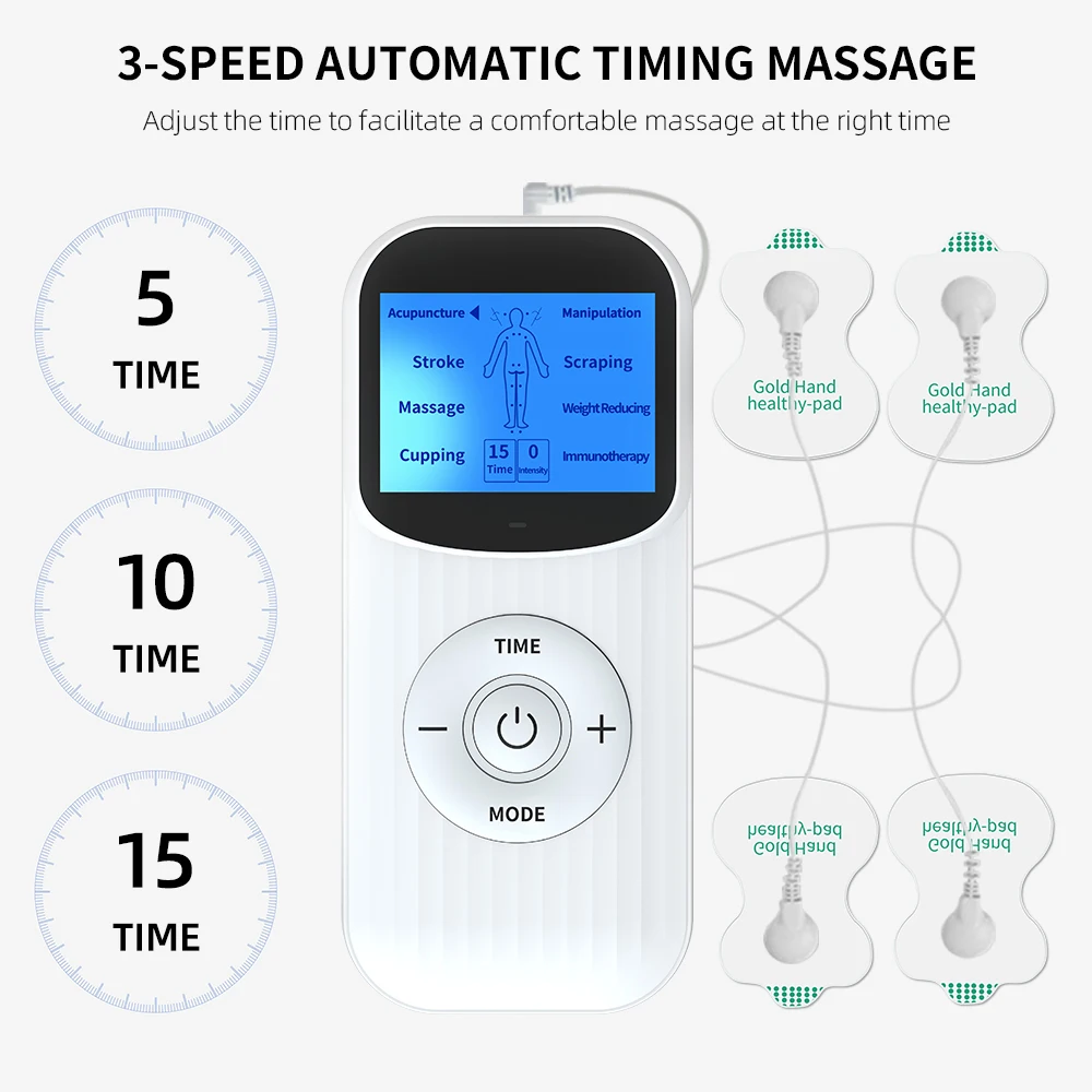 Electric Digital Meridian Physiotherapy Instrument EMS Tense Machine Pulse Acupuncture Body Neck Massager Muscle Stimulation