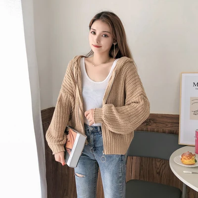 

Spring Autumn Winter Thiened ort Knitted Sweater Women's Outerwear Cardigan Street Sle Casual Warm Polyester Fiber