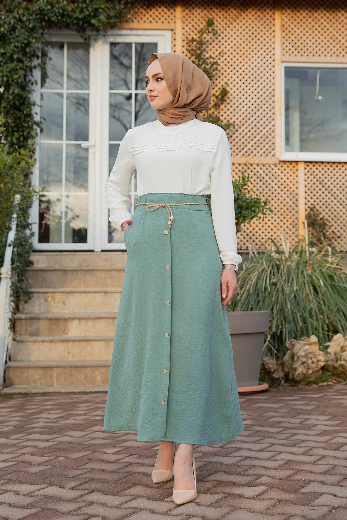 

Aerobin Button Skirt E- Mint