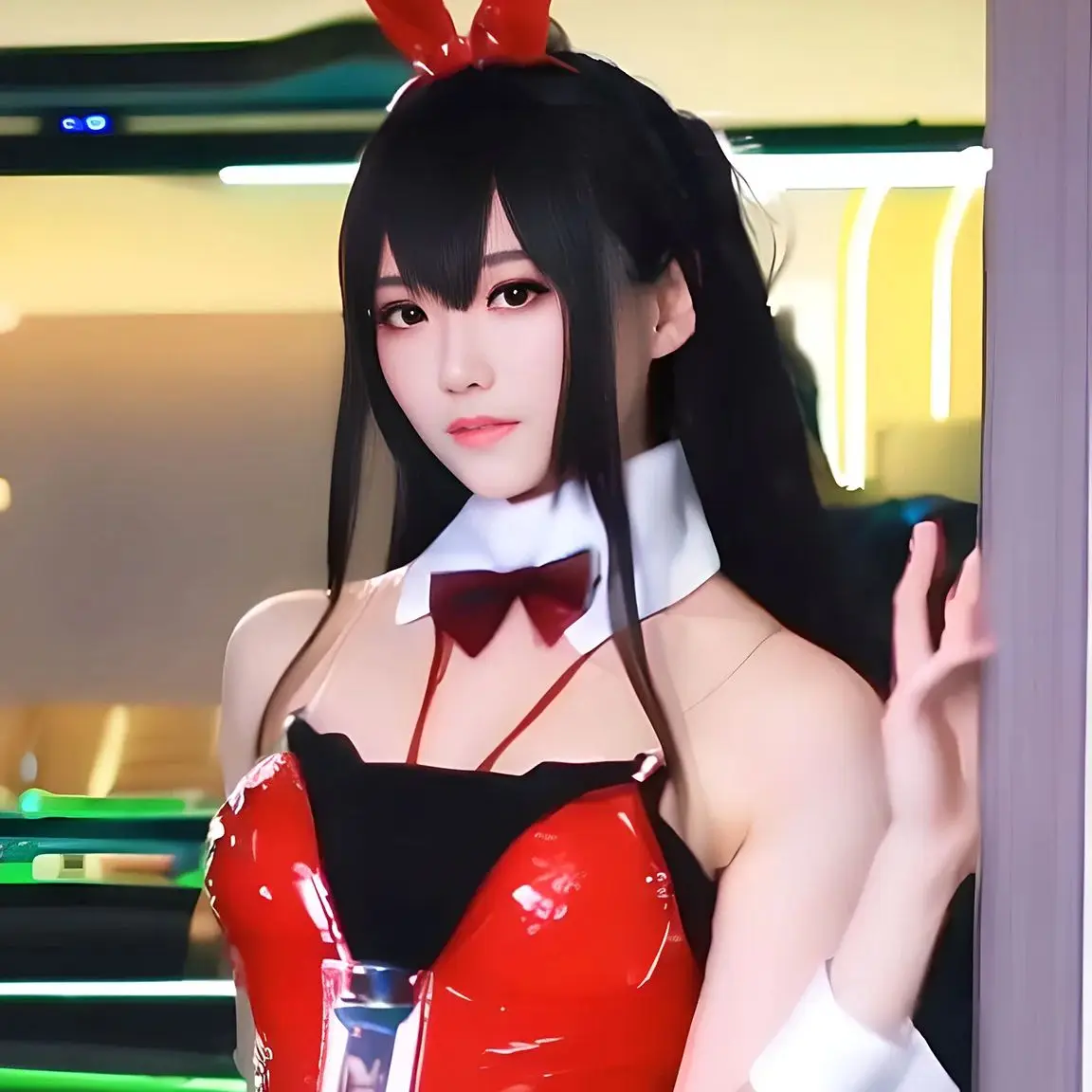 

Парик для косплея игры Azur Lane Taihou, длинные черные волосы 80 см, синтетический парик + шапочка для парика, парик для Хэллоуина