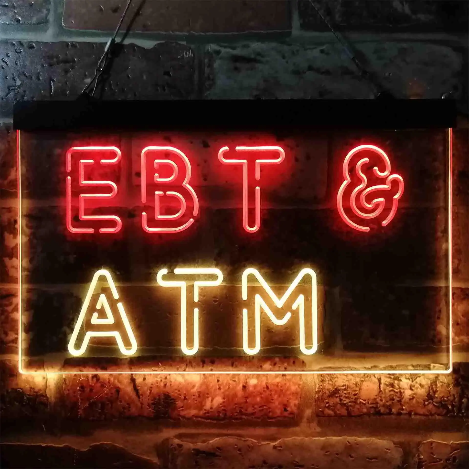 EBT & ATM. Cash Machine Dual Color Led Neon Sign st6-i3848