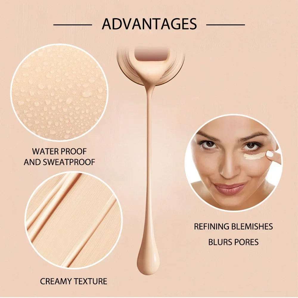 Concealer Foundation Waterdicht Transpiratie Oliecontrole Blijvende vloeibare concealer Licht gladde make-up Whitening Cream Cosmetica