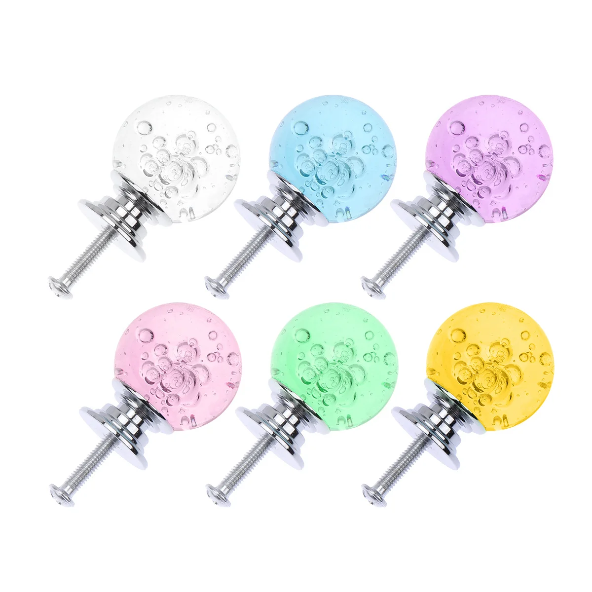 

4Set Chic Bubble Ball Drawer Handles Durable Longlasting for Furniture Cabinets Dressers Easy Install Turquoise 1screw