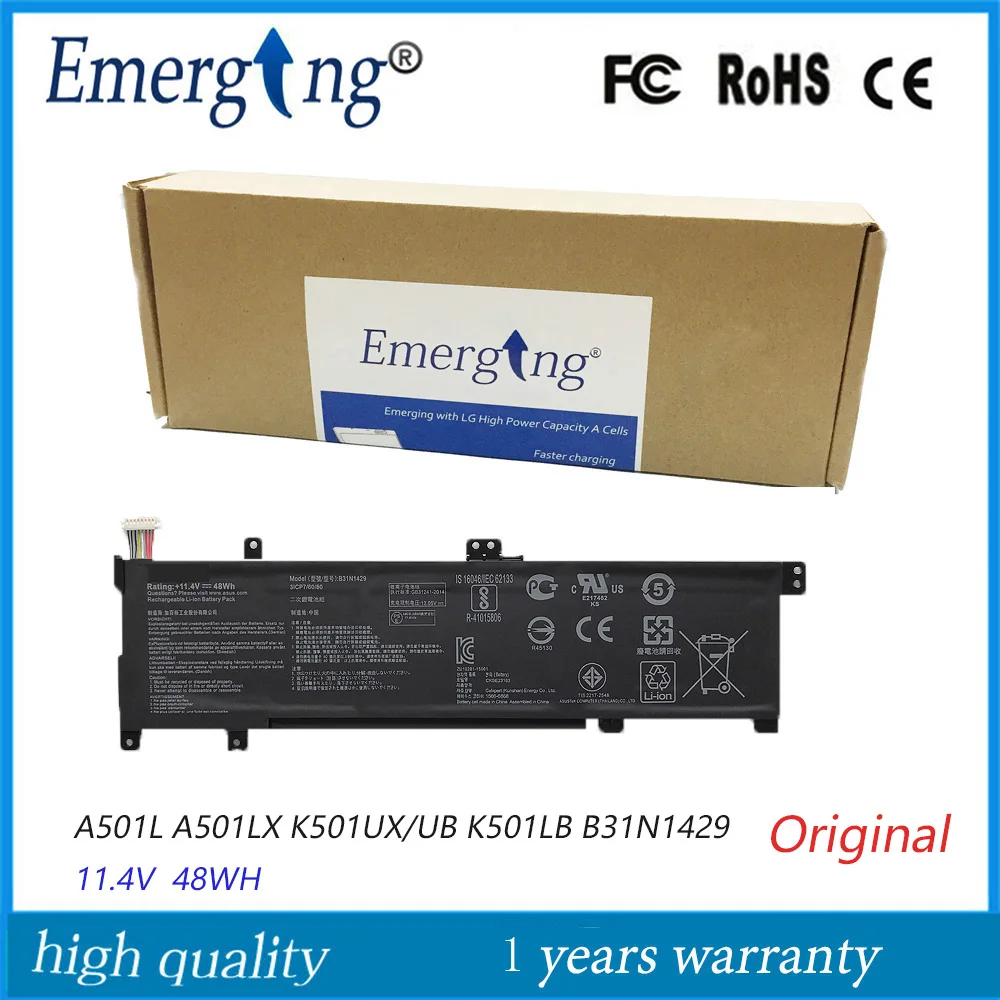 11.4V 48Wh Laptop Battery B31N1429 for ASUS A501L A501LX K501UX/UB K501LB