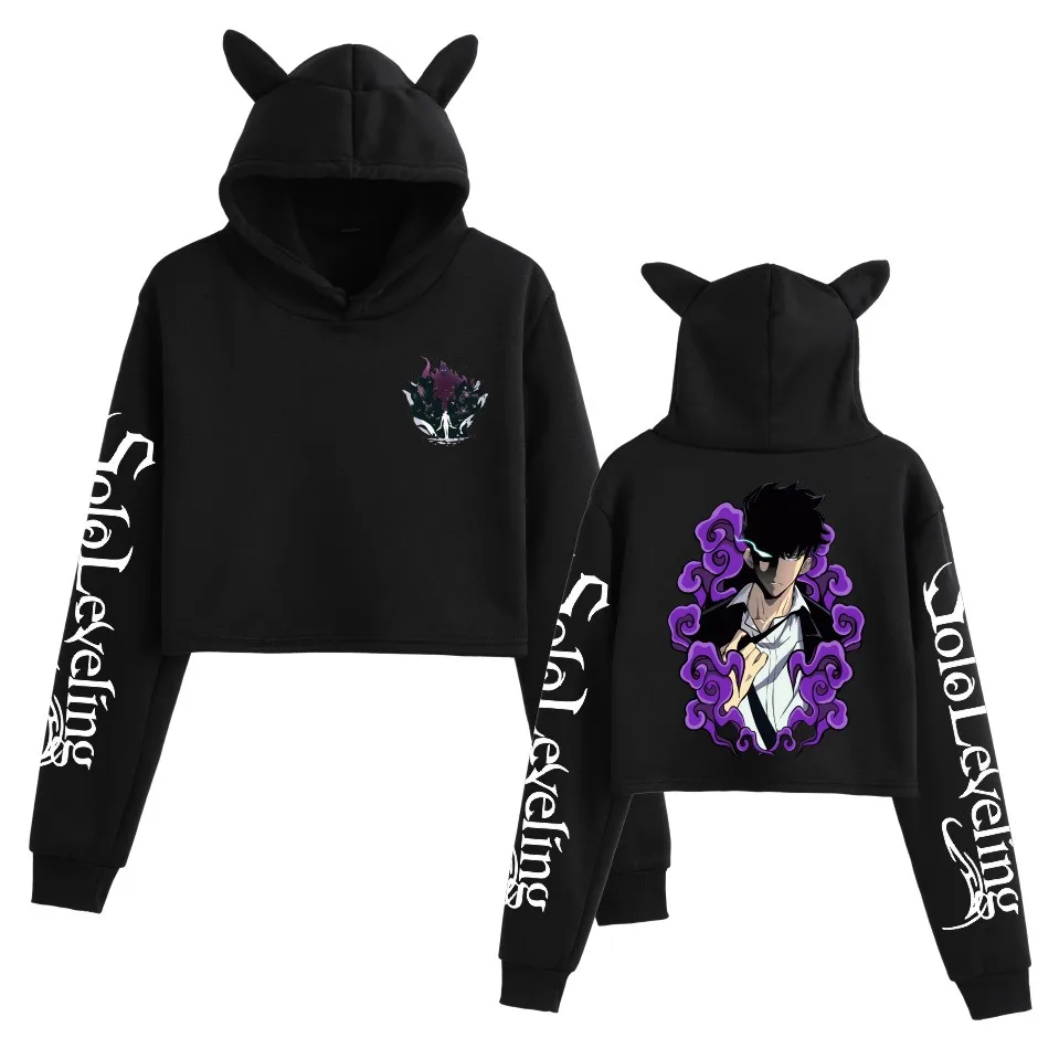 

Solo Leveling Merch Hoodies Sweatshirts Cosplay Women Men Fashion Streetwear Casual Sweatshirts for Girls Cat Ear Crop