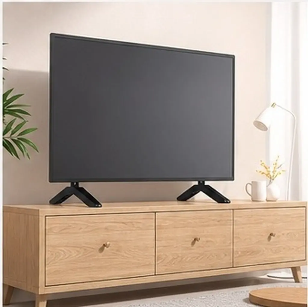 2Pcs TV Stand No Drill Mount Bracket Universal Tabletop TV Mount Desk Stand for Home Office Small Space Mounts Bracket