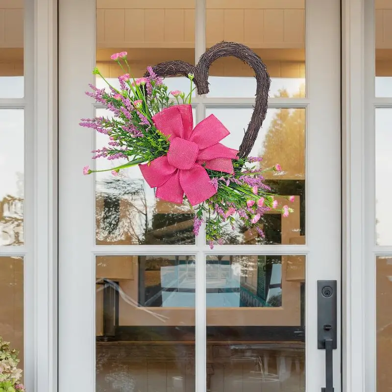 

Mother's Day Wreath Artificial Front Door Love Wreath Heart Wreaths Small Flower Design Romantic Decoration Natural Vines For