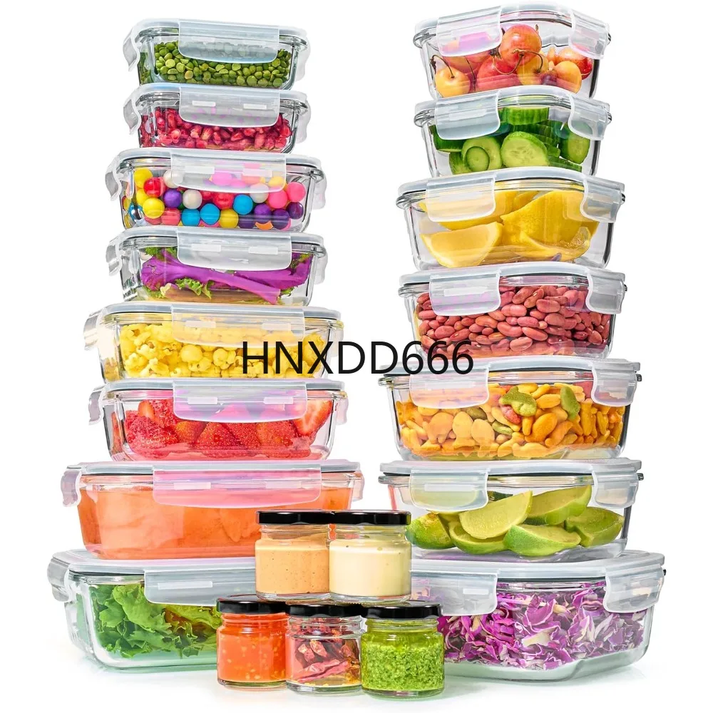 

40pc Set Glass Food Storage Containers & Bowls with Airtight Lids - Leakproof BPA, Food Storage Container