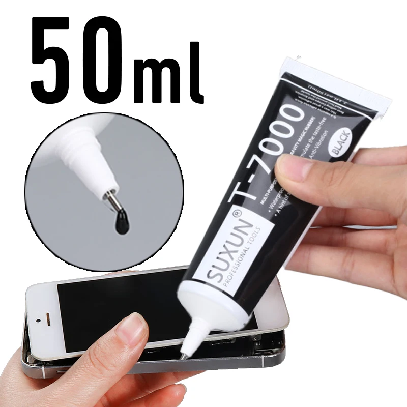 

50ml T7000 Mobile Phone Glue Multifunctional DIY Screen Frame Epoxy Sealant Super Black Liquid Adhesive T-7000 Nail Polish