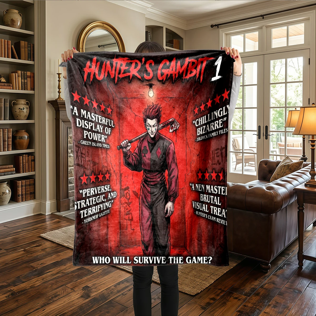 Hunter x Hunter Comfortable Flannel Blanket Warm Printed, For Sofas, Picnics, Travel -HE28