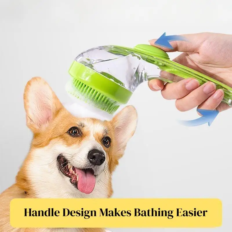

Dog Bath Brush For Cats Silicone Pet Grooming 2 In 1 Massager Tool Cleaning Brush For Pet Dogs And Cats