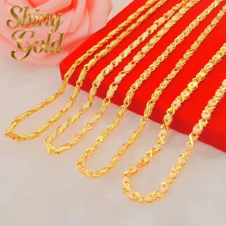 ShinyGold Women's 24K Gold AU999 Ethnic Necklace - Exquisite Ethnic Pattern, Light Texture, Value-preserving, For Linen Outfits