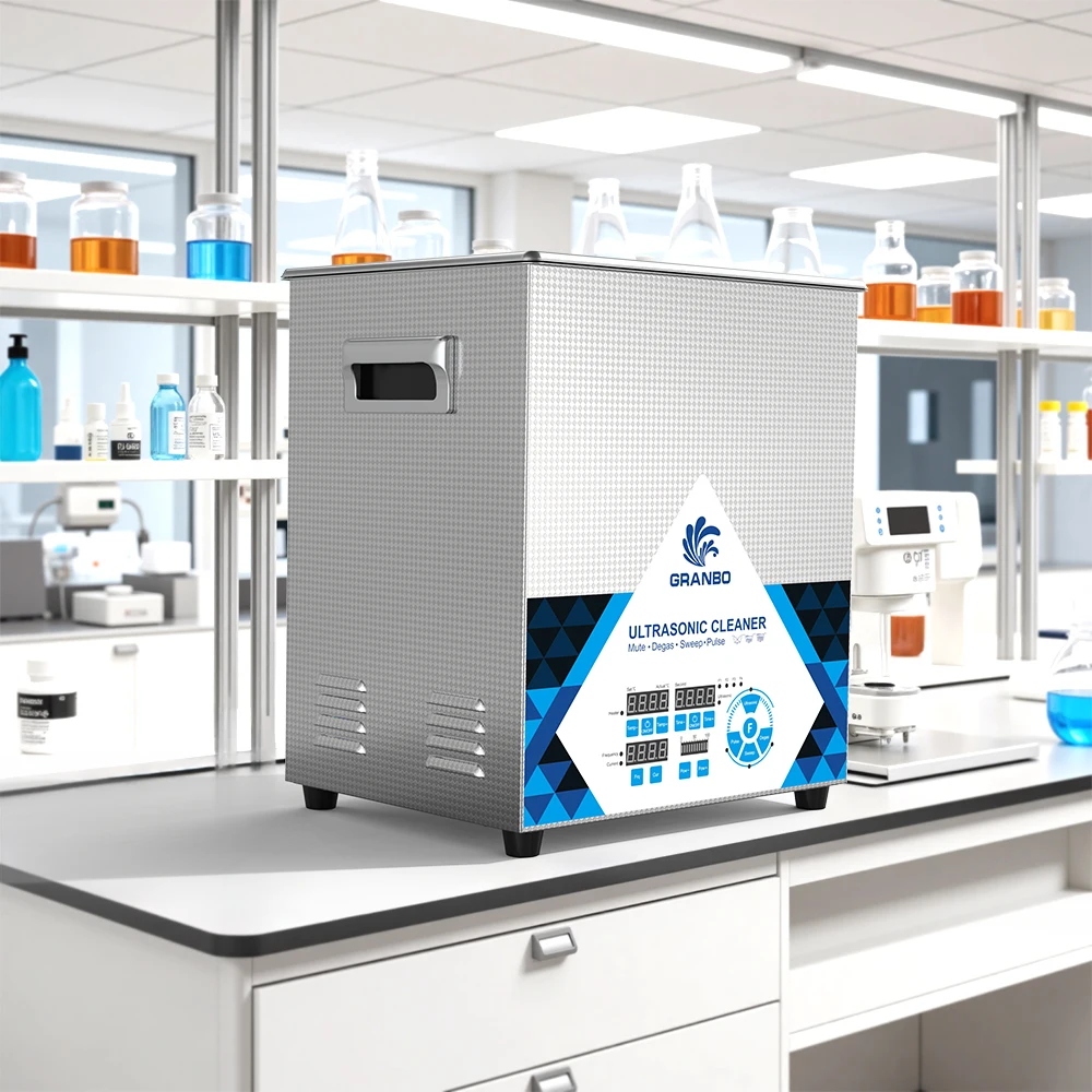 Granbo 14L Ultrasonic Cleaning Machine 300W 28~40KHz Multi-Frequency Digital Sweep Sonic Cleaner for Lab and Industrial Use