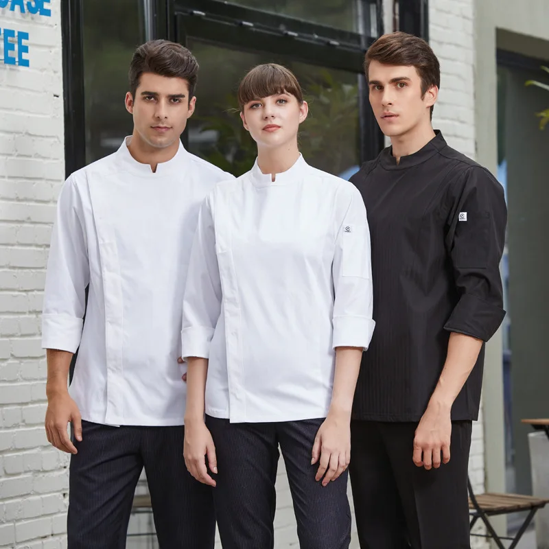 Chef Uniform Men's Autumn and Winter Clothing Dining Hotel Rear Kitchen Work Clothes Long Sleeve plus-Sized Breathable Restauran