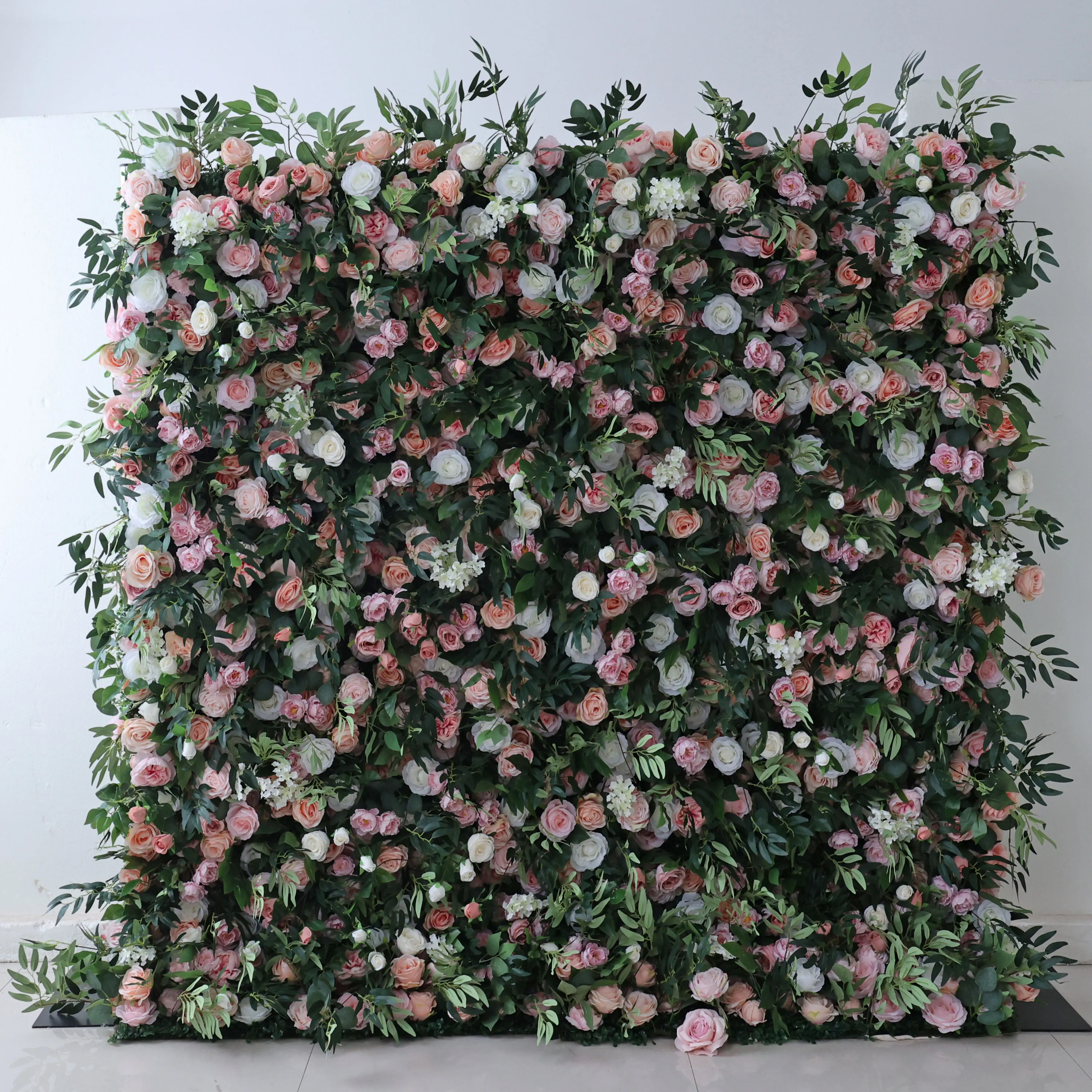 

YuLiFlower Custom 5D Wedding Artificial Silk Rose Flower Wall Panel Backdrop Décor high quality silk floral