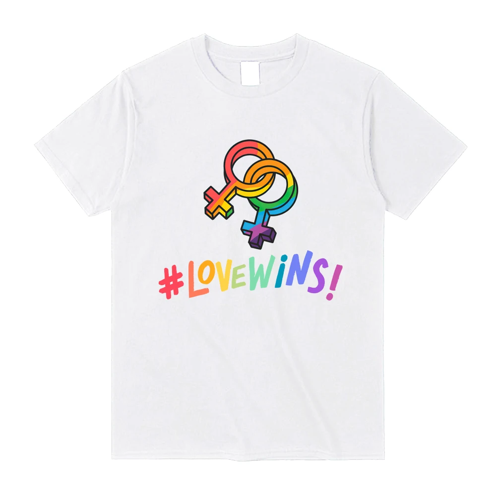 Love always wins Printed T-shirt Legalization of Homosexuality Summer Classic Unique women's Short-sleev clothing