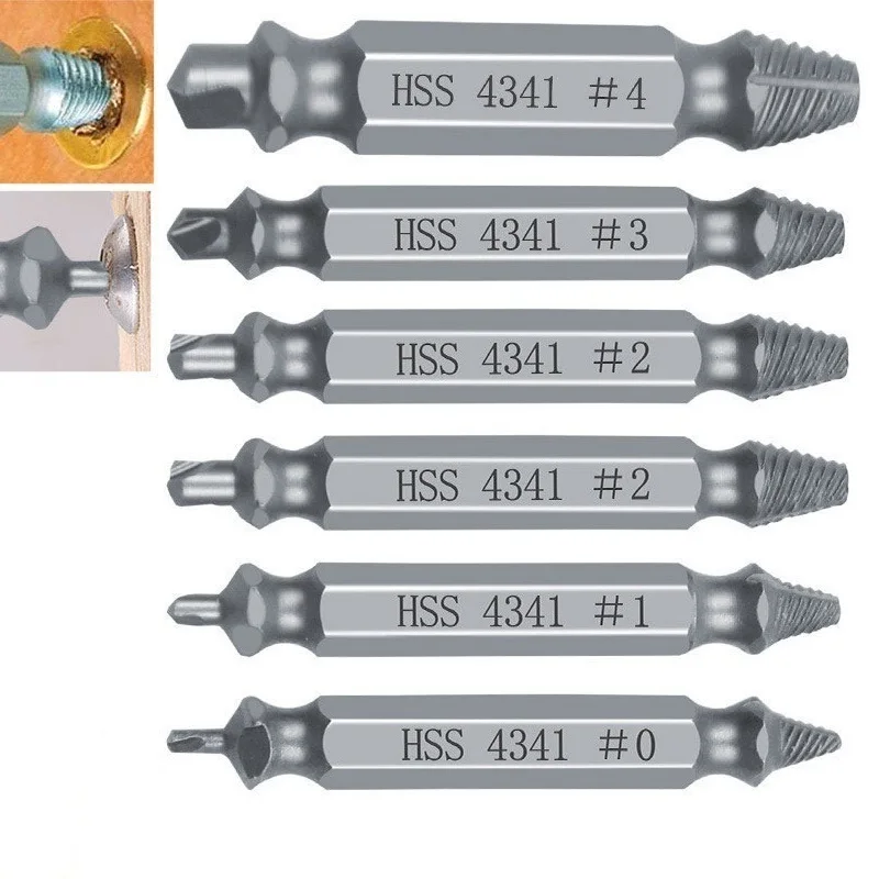 Damaged Screw Extractor Drill Bits Guide Set Broken Speed Out Easy Out Bolt Stud Stripped Screw Remover Tool