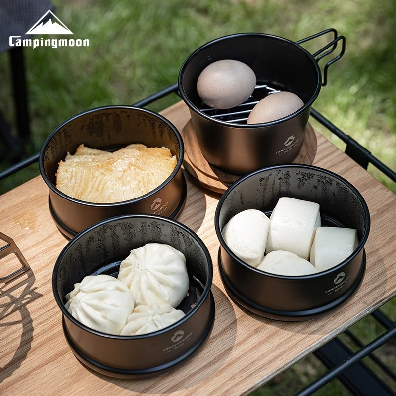 

CAMPINGMOON BKS-362 Stainless Steel Multi-Purpose Cookware Pot Food Steamer for Outdoor Camping