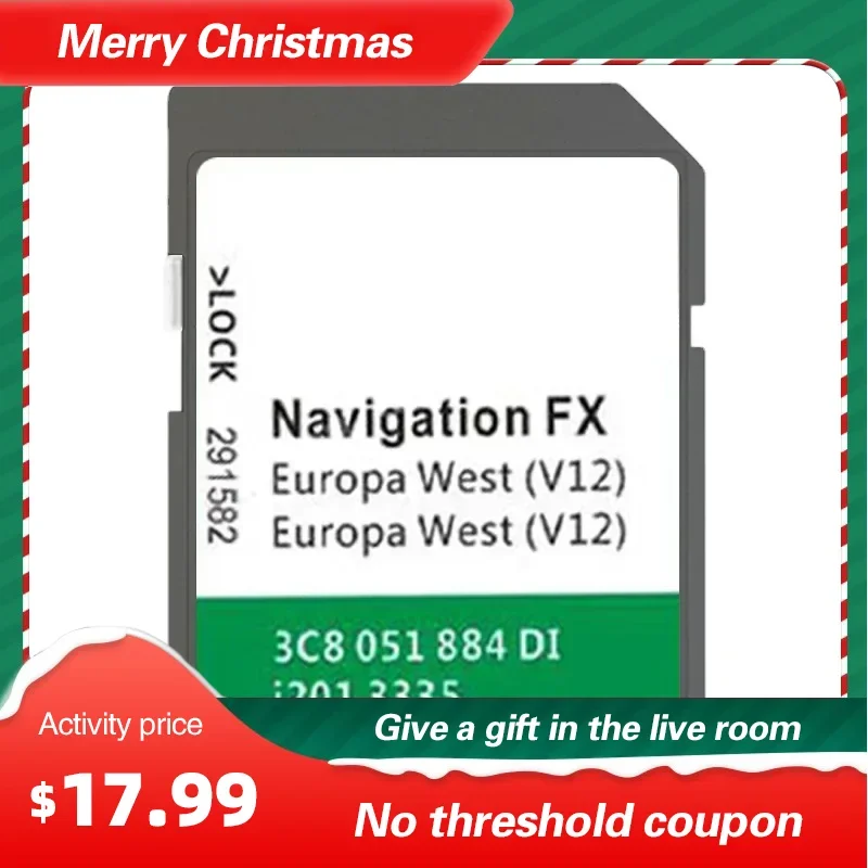 Jetta Passat 3C8 051 884 DI Sat Nav Navigation Map SD Card for VW FX V12 West with Anti Fog Reaview Stickers