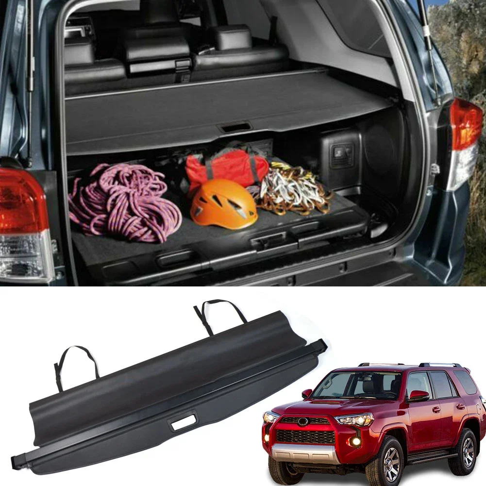 

Car Accessories Interior Black Rear Retractable Bed Trunk Cargo Cover Security Shield Screen Parcel Shelf For 4Runner 2011-2020