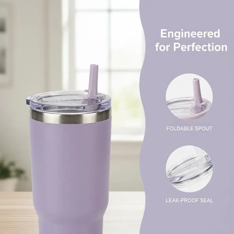 1Pcs Leak-Proof Flip Straw Lid Replacement Fit 30oz 40oz Tumbler Detachable Travel Cup Cover Easy Clean Accessories