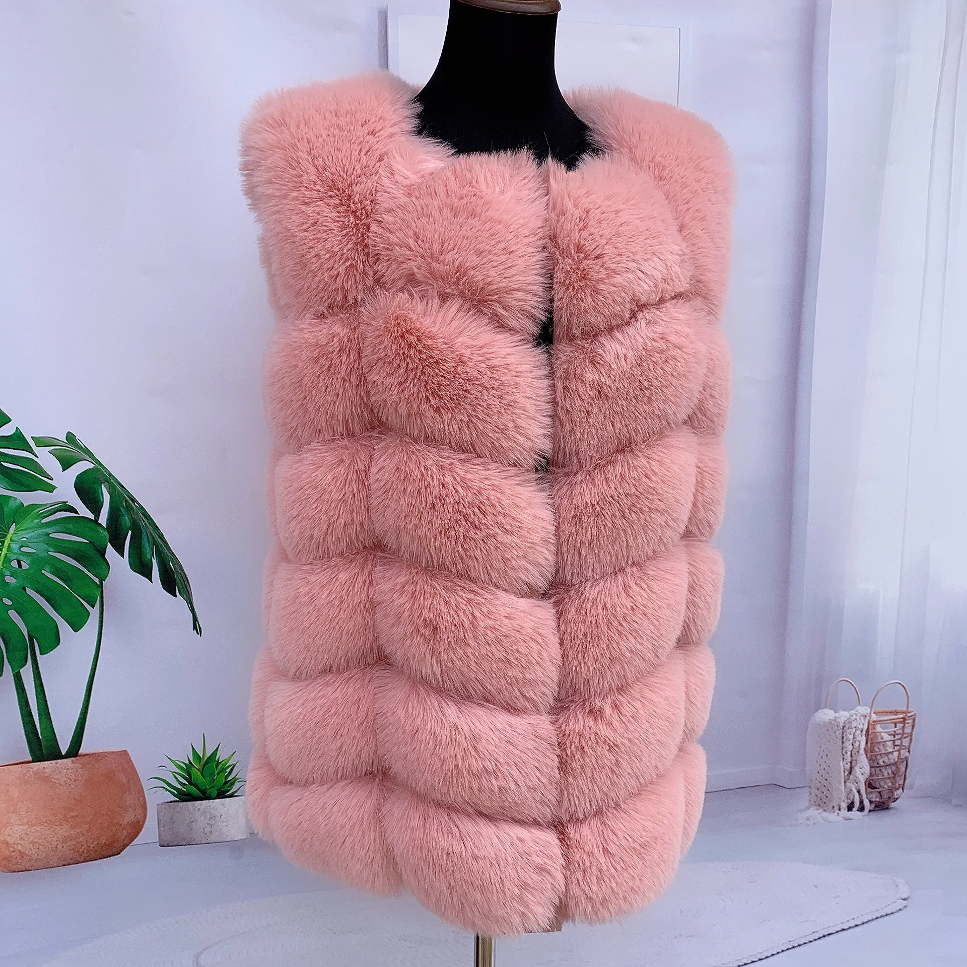 Pelliccia sintetica pelliccia di volpe gilet donna inverno autunno cappotto pelliccia sintetica soffice giacca donna cappotto shaggy giacche di pelliccia giacche di pelliccia sintetica