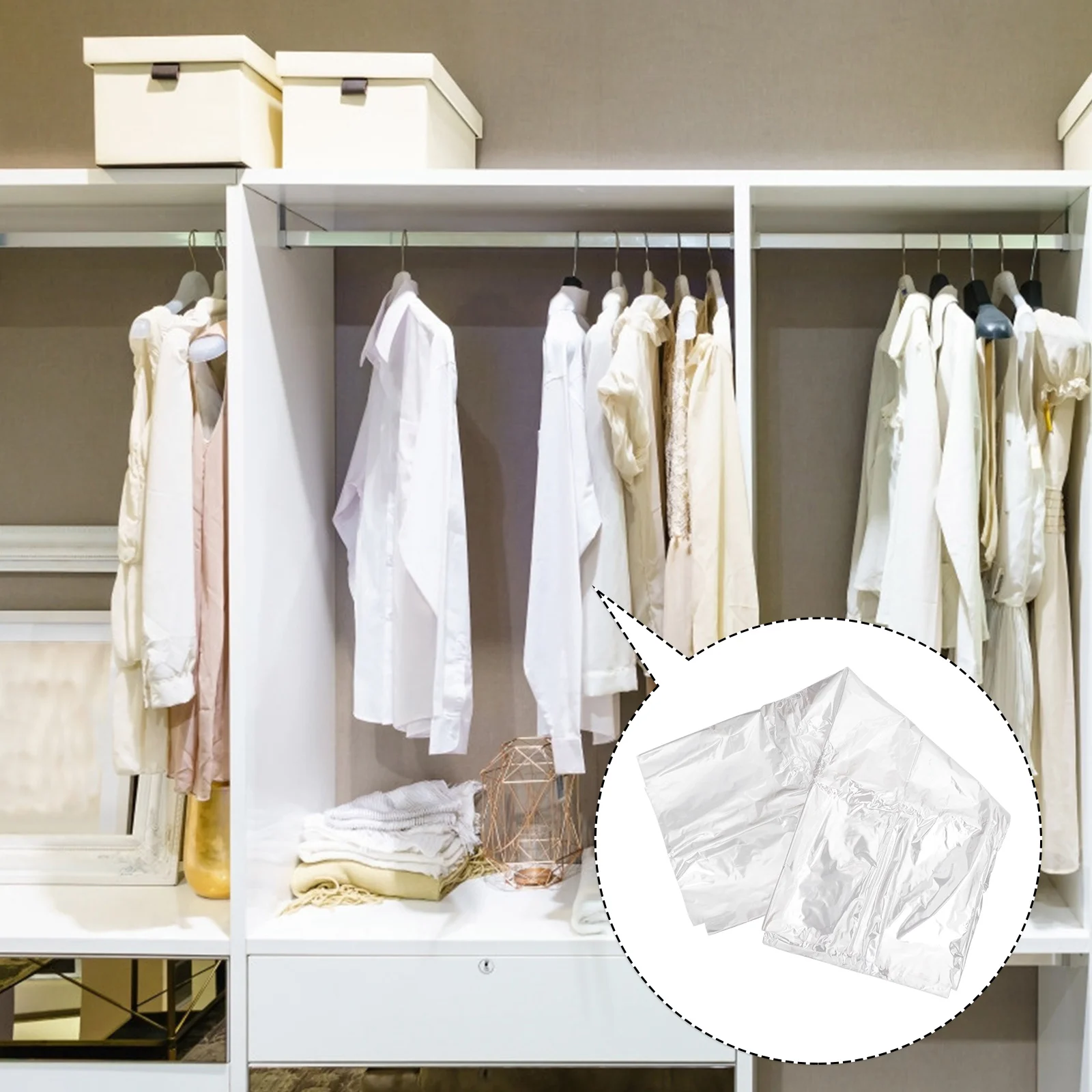 

30pcs 60X110Cm Dust For Clothes Clear Plastic Garment Bag Transparent Storage For Suits Coats Dresses Jackets Wardrobe Garment