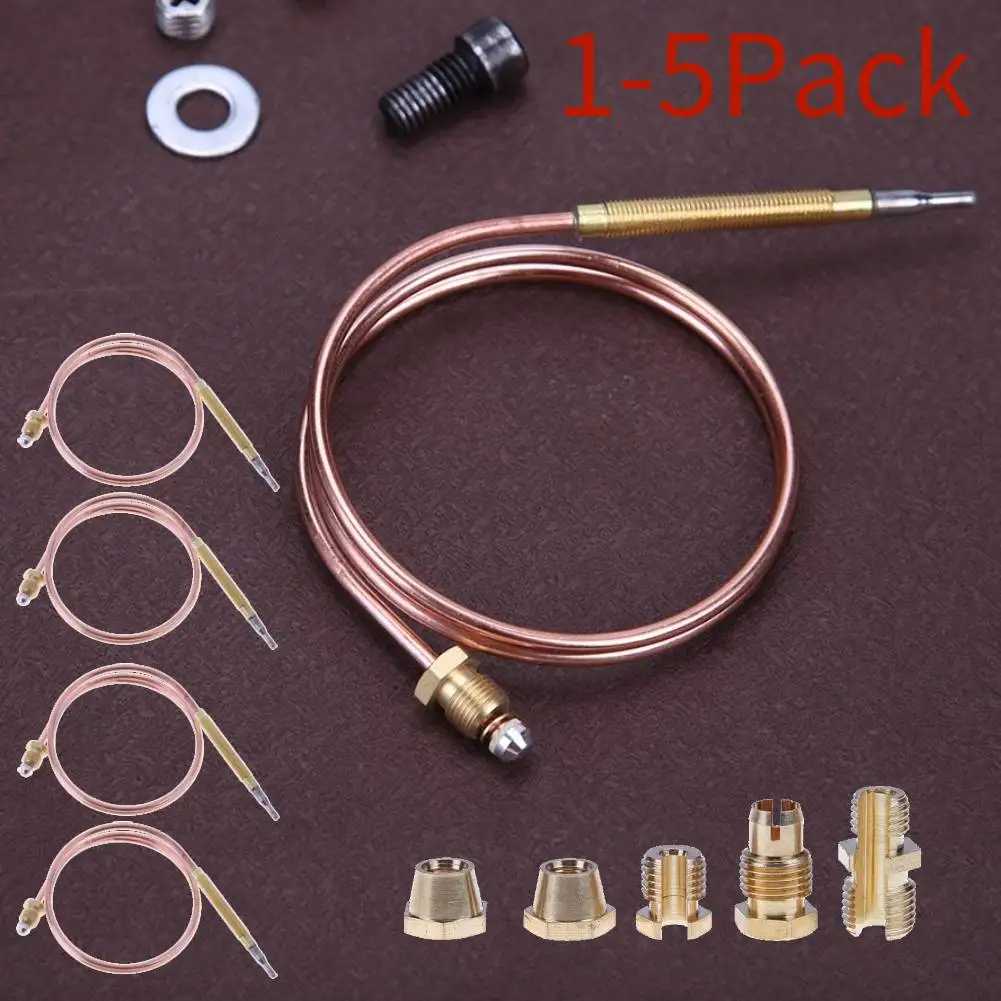 1-5Pack Universal 60 cm Gas Thermocouple Valve Replacement for Hot Water Boiler Gas Valve Induction Line with Five Fixed Part