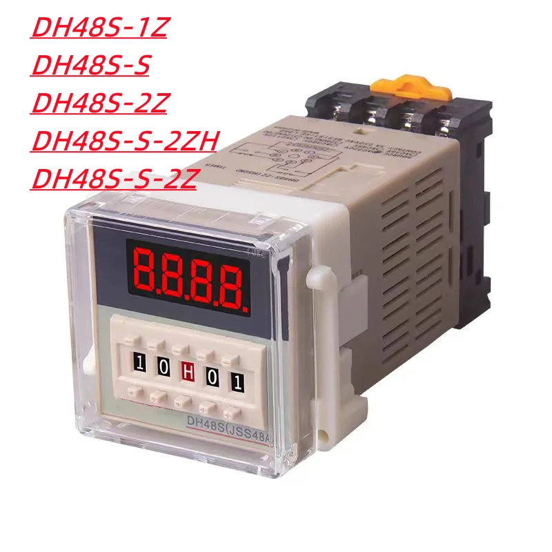 DH48S-2Z DH48S 0.01s-99H99M Cyfrowy Programowalny Przekaźnik Czasowy Opóźnienia Włączenia SPDT 2 Grupy Styków AC36V, 110V, 220V, 380V