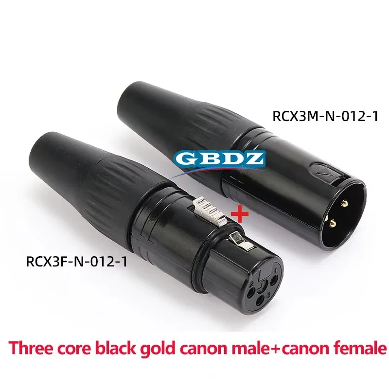 XLR 3 Pin Male Female Plug Colored Marker Ring  Gold Plated Microphone Connector Audio Speakers Mixer Balanced XLR  Cable Plug