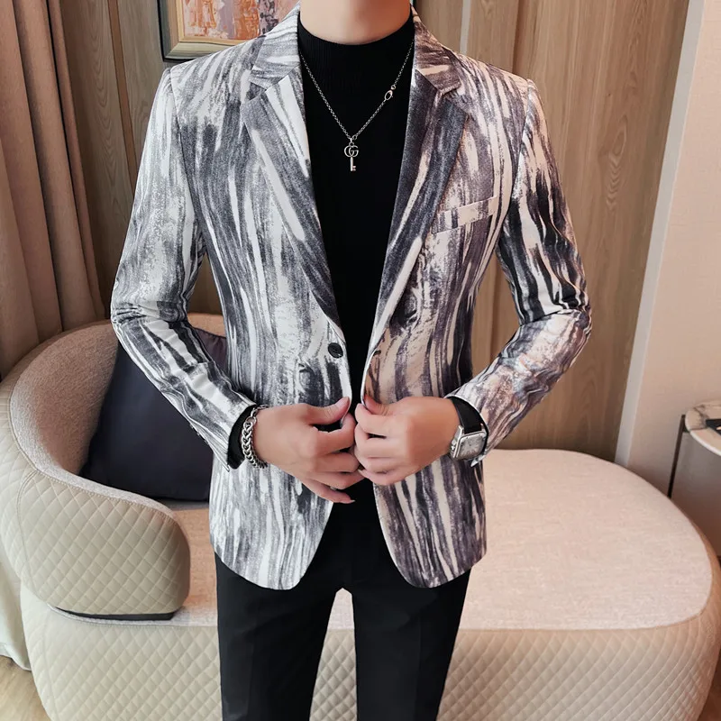 Brand Clothing Autumn Winter Men Blazers Fashion Casual Business Suit Jackets Slim Fit Wedding Banquet Party Social Dress Coat