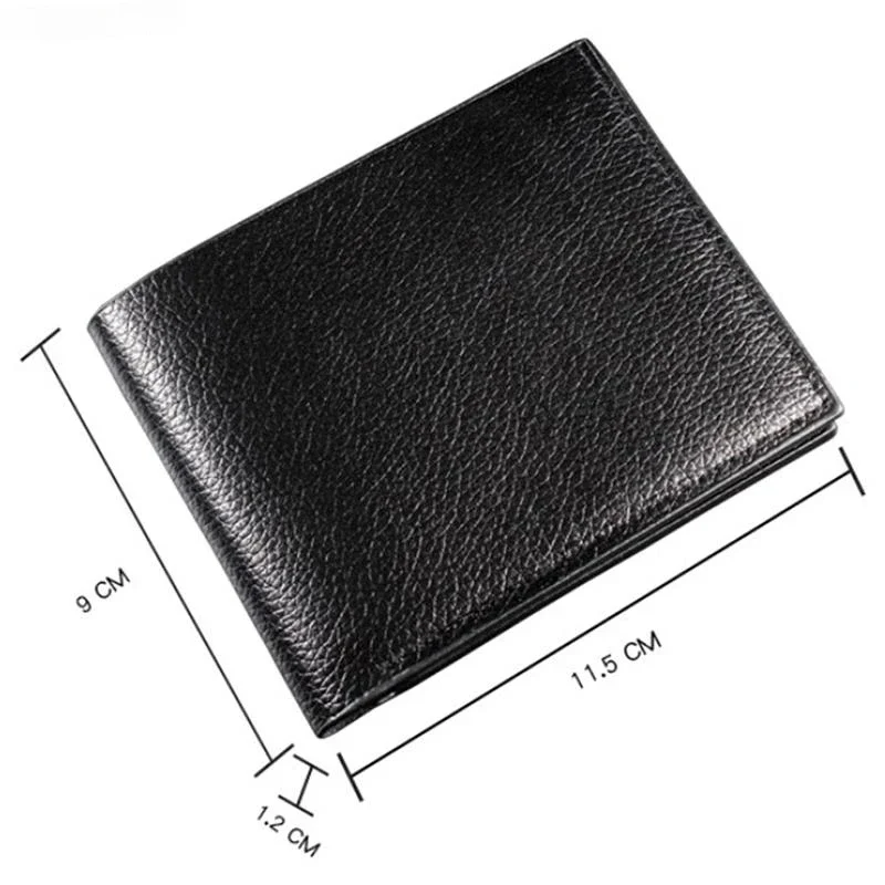 1PC Men's Wallet Genuine Leather Men Wallets Premium Product Real Cowhide Wallets for Man Short Black Walet Portefeuille Homme