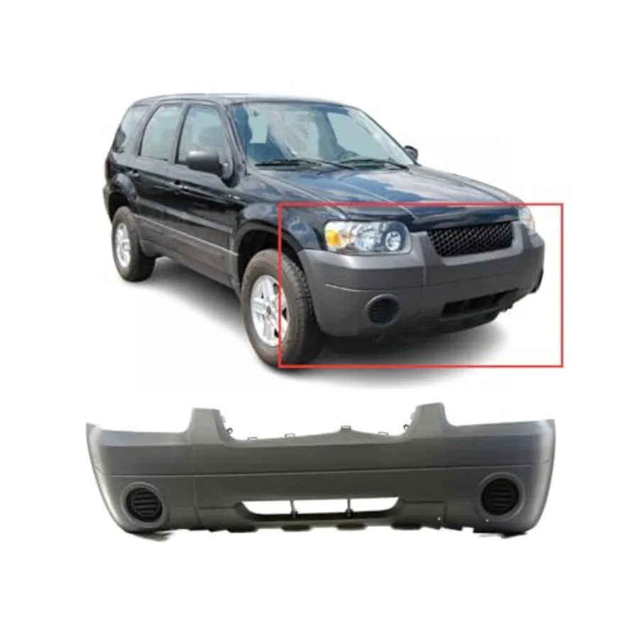 Compatible With Front Bumper Cover for 2005 2006 2007 Escape XLS Sport New Textured Design No Fog Light Holes No Parking Aid S