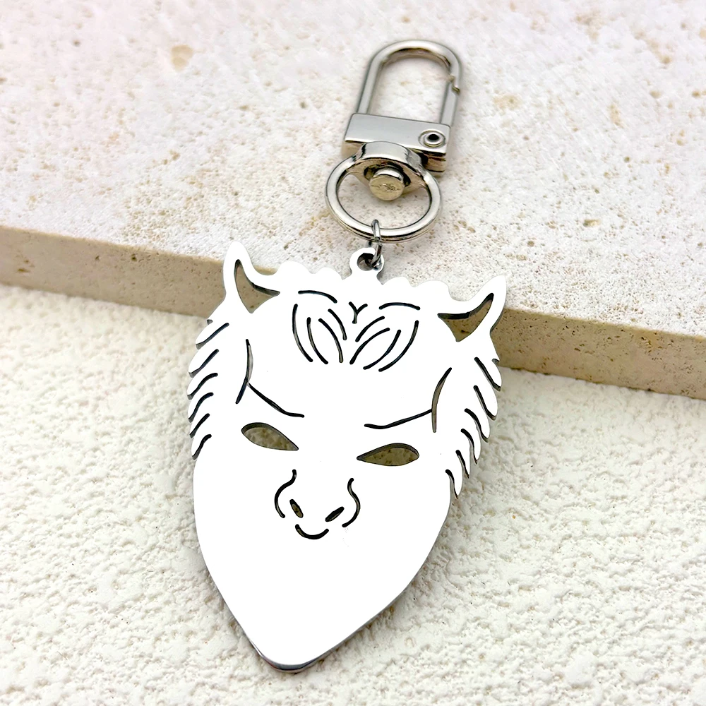 شبح قبل الميلاد مجهول الفولاذ المقاوم للصدأ كيرينغ للنساء الرجال الفولاذ المقاوم للصدأ الغول الفرقة البابا الفخري رمز مفتاح سلسلة مجوهرات هدية