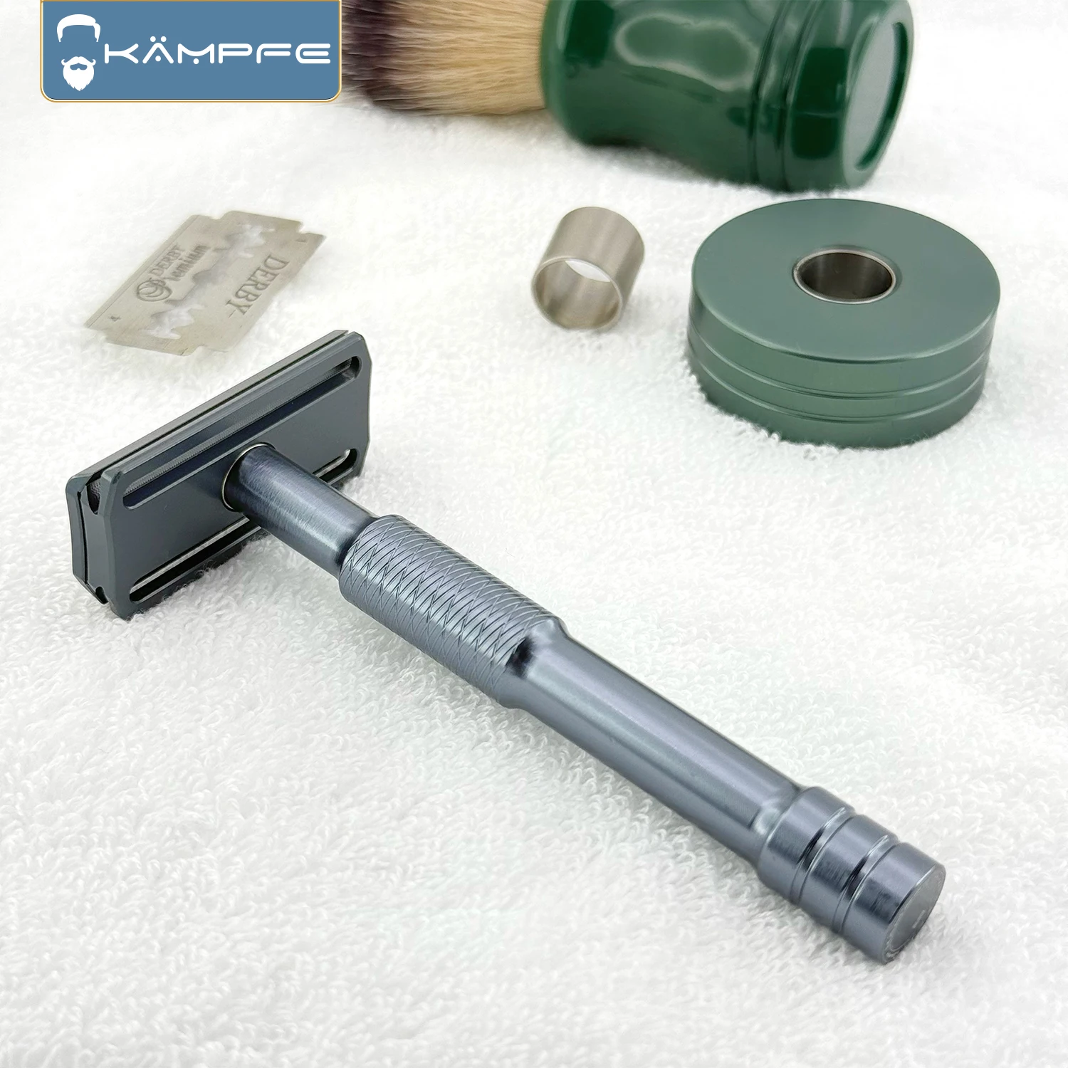KAMPFE CNC Ukiran Aluminium Aloi Dua Sisi Ringan Manual Keselamatan Alat Cukur Pria Hadiah Alat Potong Rambut Wanita Penggaruk