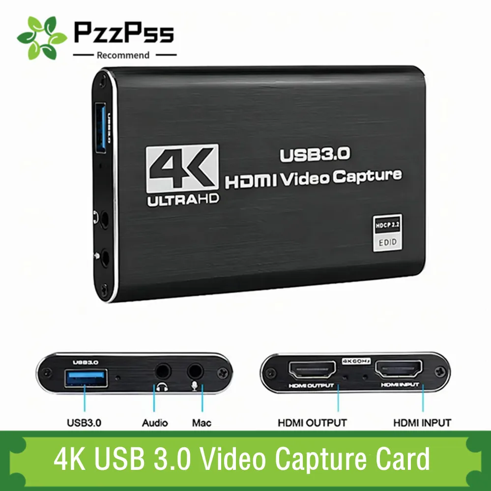 Tarjeta de captura de vídeo 4K HDMI compatible con USB 3,0, 60fps Dongle 1080P, grabadora de vídeo para OBS, captura de juegos en vivo