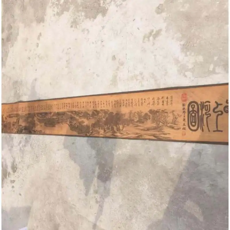 Antique calligraphy and paintings wholesale, celebrity long scroll painting 