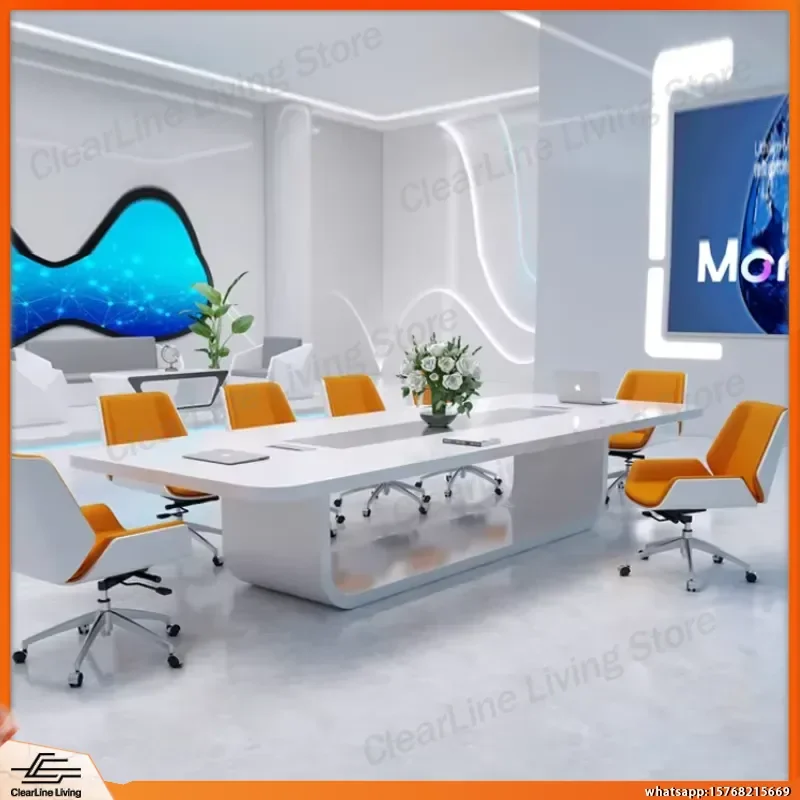 

Modern High Gloss Wooden Office Conference Table for Meeting Room Desk Workstation Executive Table Home Office Furniture