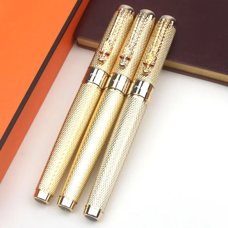 JINHAO 1200 Luxury High Quality Silver Mesh Barrel Dragon Clip Broad Nib 0.5mm Fountain Pen Office School Home Writing Gift Pen