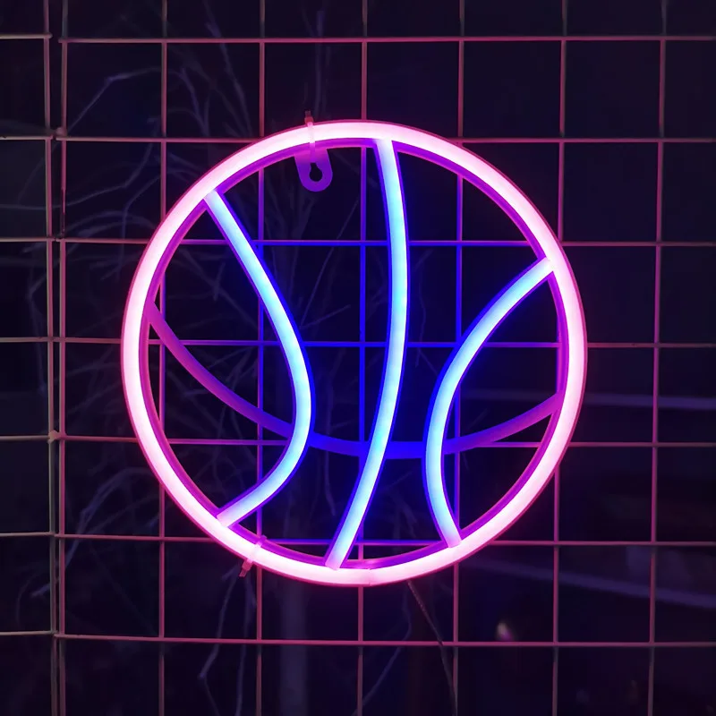 

Basketball Modeling Light Club LED Neon Sign Lights Battery USB Powered Night Light For Bedroom Kids Room Party Home Wall Decor