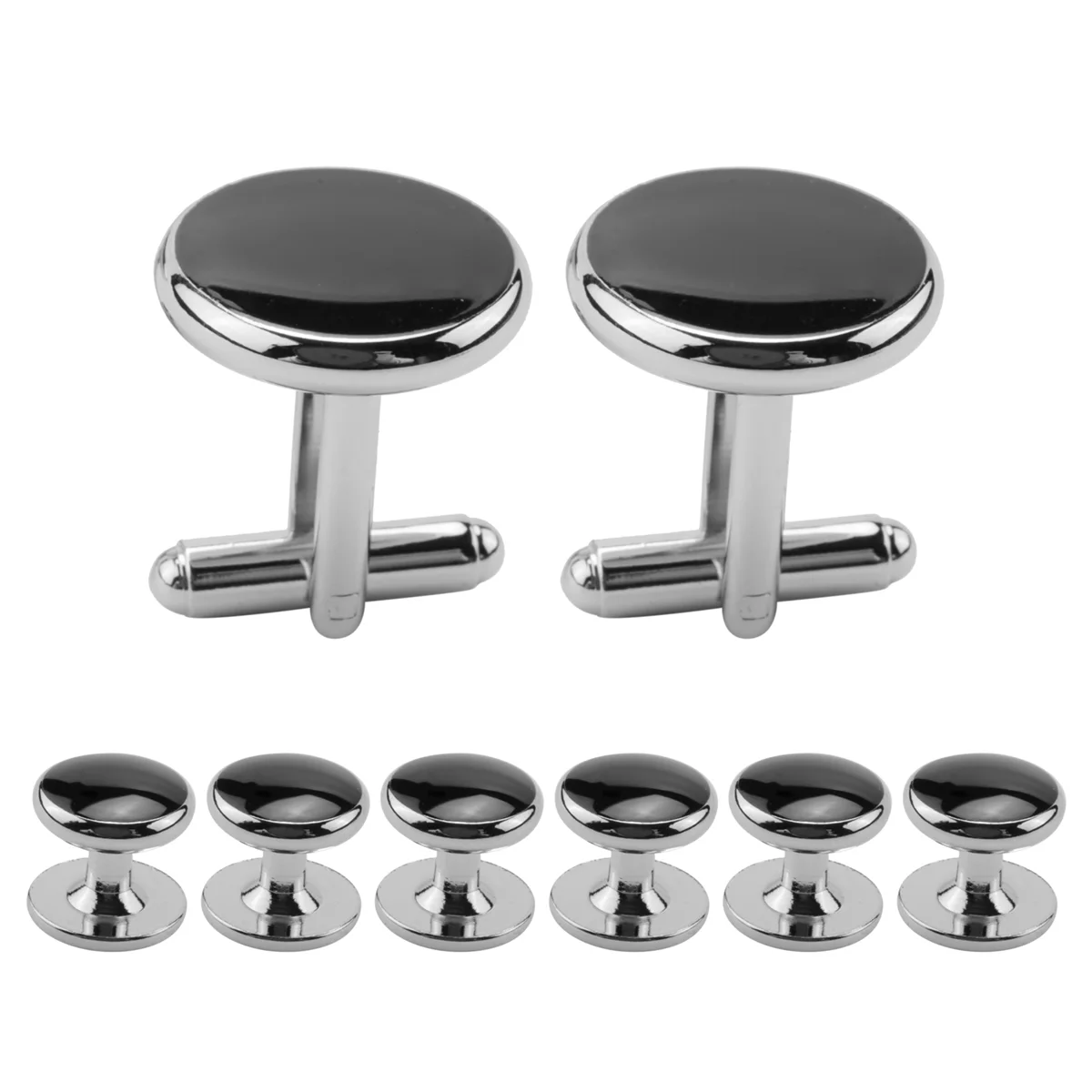 Cufflinks and Studs Set for Tuxedo Shirts Business Wedding 2 Cufflinks and 6 Studs