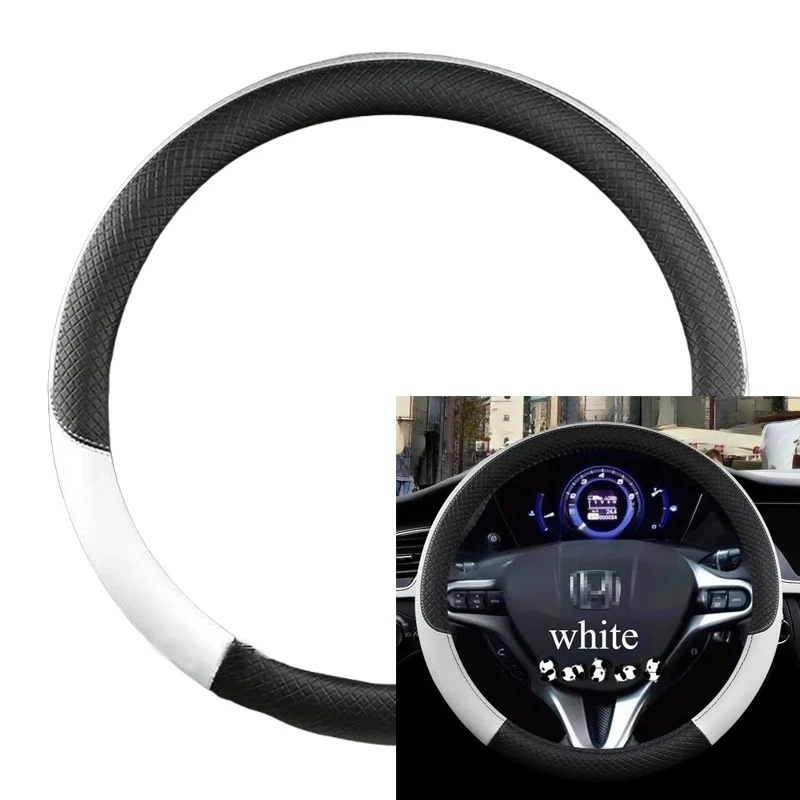 

For Honda Civic 2004 2006 2007 2008 2009 Car Steering Wheel Cover 2012 2013 2014 2015 PU Leather Accessories 38cm size