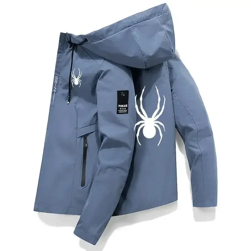 

Spider Trendy Casual High-quality flat cap jacket for men's fashion in autumn 2025: Hooded windproof sewn sports jacket